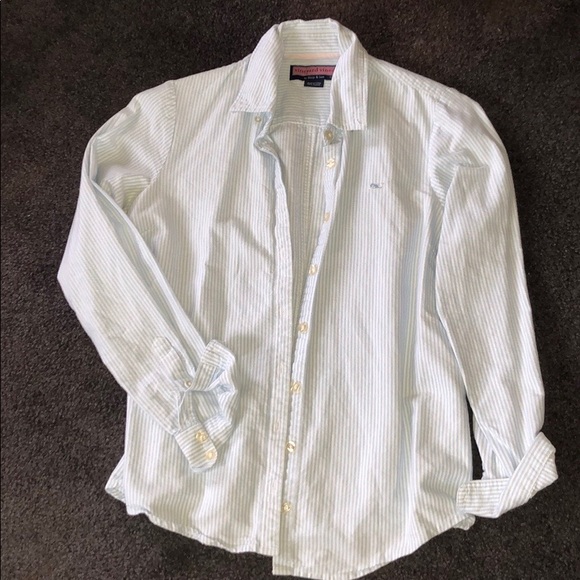 blue and white striped Vineyard Vines button down - Picture 1 of 1